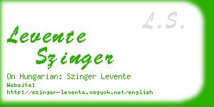 levente szinger business card